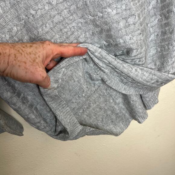 Market & Spruce Cable Knit Dolman Pullover Gray Small - Picture 4 of 8